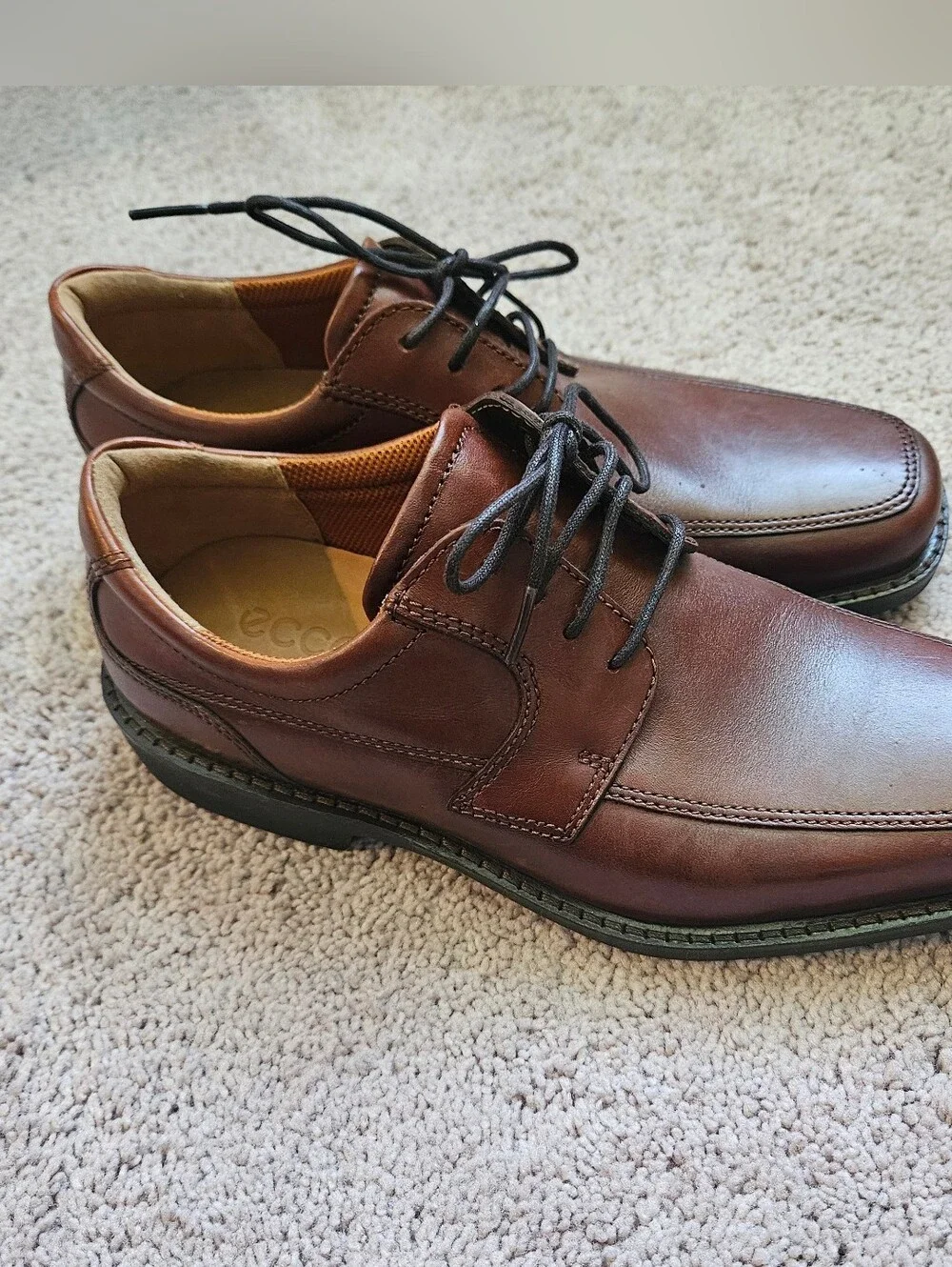 ECCO US Men’s EU40 US6.5 Brown Leather Lace Up Oxford Derby Shoes Apron Toe